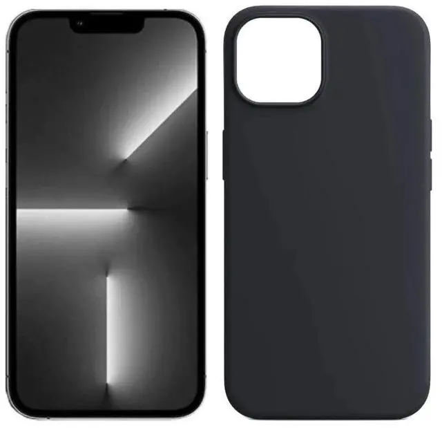 Main image of Qixxronics for iPhone 13 Mini Silicone Case Black Shockproof Slim Design Phone Case Cover