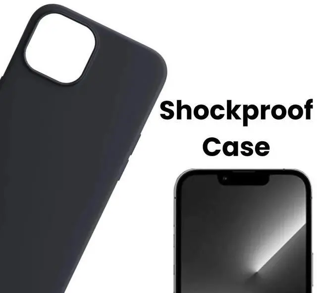 Alt view image 3 of 5 - Qixxronics for iPhone 13 Mini Silicone Case Black Shockproof Slim Design Phone Case Cover