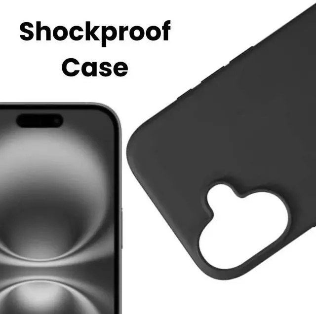 Alt view image 4 of 5 - Qixxronics for iPhone 16 Silicone Case Black Shockproof Slim Design Phone Case Cover