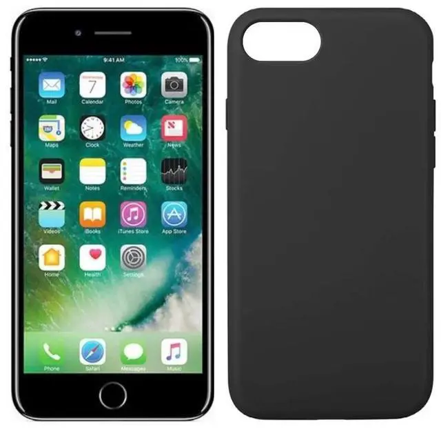 Alt view image 2 of 5 - Qixxronics for iPhone SE2 / iPhone SE3 Silicone Case Black Shockproof Slim Design Phone Case Cover