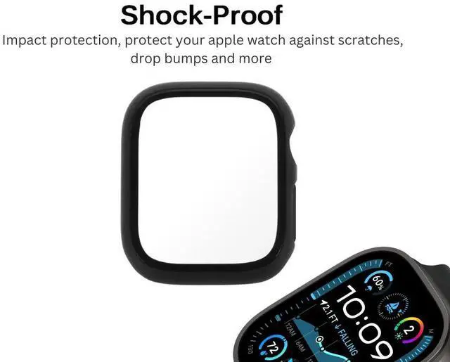 Alt view image 3 of 4 - Qixxronics 2-PACK Black Case with Built in Tempered Glass Screen Protector Compatible with Apple Watch Ultra 2 49mm