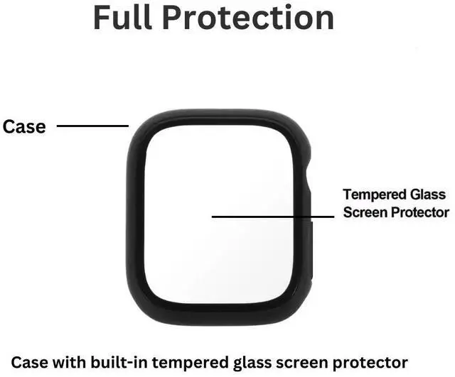 Alt view image 2 of 4 - Qixxronics 2-PACK Black Case with Built in Tempered Glass Screen Protector Compatible with Apple Watch Ultra 2 49mm