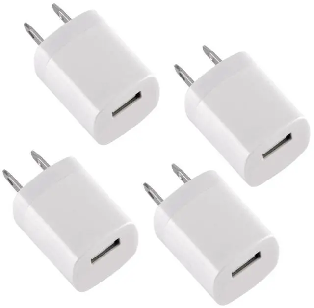 Main image of Qixxronics USB Wall Charger Cube, 1A/5V USB Adapter Block, USB Adapter Power Plug Charging Base Replacement for iPhone 14/13/11/12 XS/XS Max/X/8/7/6, Galaxy S9/S8/S8 Plus, Moto, Kindle, LG 4 Packs