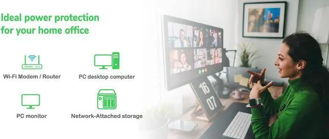 Alt view image 6 of 7 - APC UPS 1200VA Line Interactive UPS Battery Backup, BVK1200M2 Backup Battery with AVR, 2 USB Charging Ports (Type C/Type A), Back-UPS Uninterruptible Power Supply