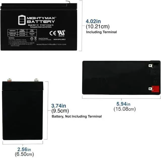 Alt view image 3 of 6 - Mighty Max Battery RBC12 UPS Complete Replacement Battery Kit for UPS Computer Power Backup System