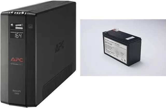 Main image of APC UPS 1500VA UPS Battery Backup and Surge Protector, BX1500M Backup Battery Power Supply, AVR, Dataline Protection & UPS Replacement Battery, BATT110-1207, for APC UPS BE550G, Generic for APCRBC110