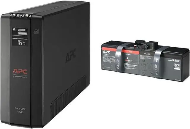 Main image of APC UPS 1500VA UPS Battery Backup and Surge Protector, BX1500M Backup Battery Power Supply, AVR, Dataline Protection & UPS Battery Replacement, APCRBC163, for APC UPS BR1500MS2 and Select Others