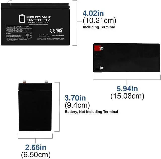 Alt view image 2 of 6 - Mighty Max Battery 12V 8Ah Compatible Battery for APC Back-UPS ES BE550R UPS - 4 Pack