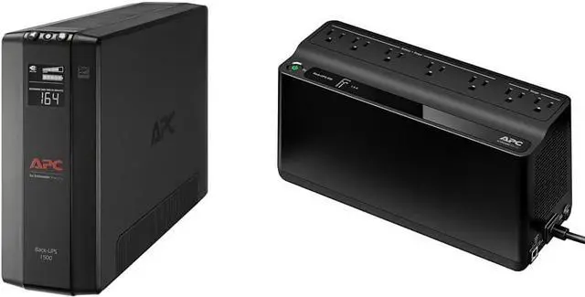 Main image of APC 1500VA UPS Battery Backup & Surge Protector, BX1500MR Backup Battery Power Supply with AVR & UPS Battery Backup and Surge Protector, 600VA Backup Battery Power Supply