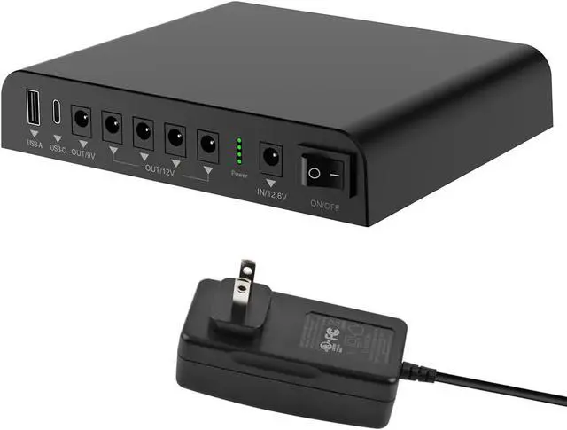 Main image of TalentCell Mini UPS Uninterrupted Power Supply 27000mAh 97.2Wh Lithium ion Backup Battery Pack with DC 12V/9V and 18W USB-A/USB-C PD Output for Router/Modem/LED Light, CCTV Camera, Smartphone and more