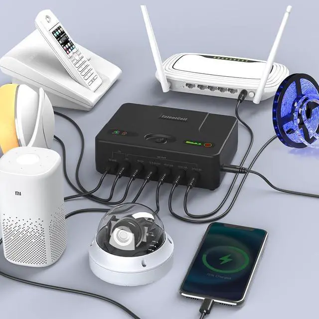 Alt view image 5 of 7 - TalentCell Mini UPS Uninterrupted Power Supply, 142.08Wh DC 24/19/15/12/9/5V Lithium ion Battery Pack, Multiple Output for Wireless Router, Modem, LED Light, CCTV Camera and More