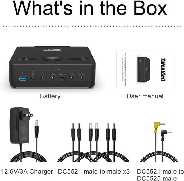 Alt view image 7 of 7 - TalentCell Mini UPS Uninterrupted Power Supply, 142.08Wh DC 24/19/15/12/9/5V Lithium ion Battery Pack, Multiple Output for Wireless Router, Modem, LED Light, CCTV Camera and More