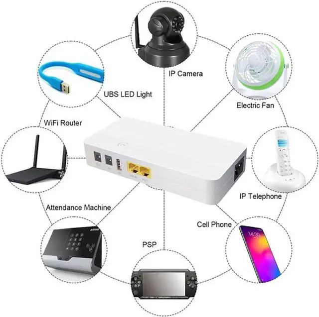 Alt view image 3 of 7 - POE Mini UPS 8000mah POE Output 24V Gateway Landline DC12V9V5V Router WiFi Home Battery Backup Mini UPS Uninterruptible Power Supply for routers, modems, and Security Cameras