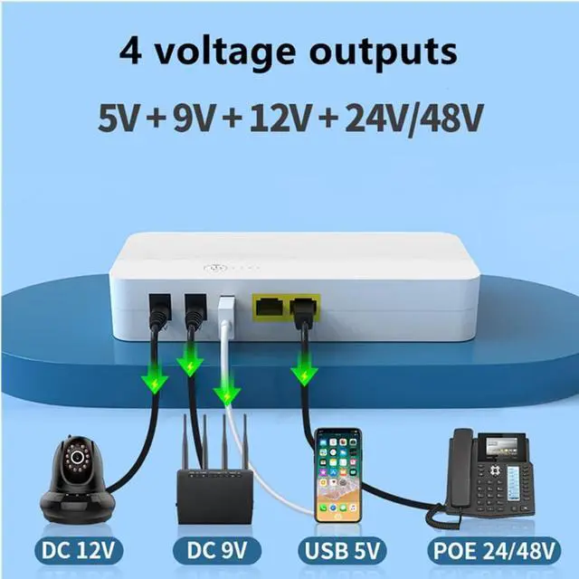 Alt view image 5 of 7 - POE Mini UPS 8000mah POE Output 24V Gateway Landline DC12V9V5V Router WiFi Home Battery Backup Mini UPS Uninterruptible Power Supply for routers, modems, and Security Cameras