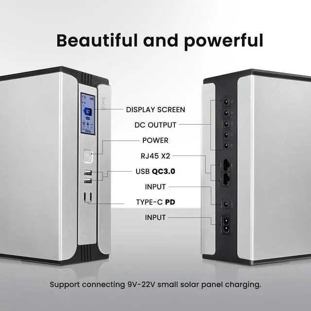 Alt view image 2 of 6 - SKE Mini UPS 30000mAh Battery Backup & Surge Protector Uninterruptible Power Supply UPS for Router Modem PoE DC USB Type-C Ports Sirius