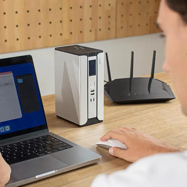 Alt view image 5 of 6 - SKE Mini UPS 30000mAh Battery Backup & Surge Protector Uninterruptible Power Supply UPS for Router Modem PoE DC USB Type-C Ports Sirius