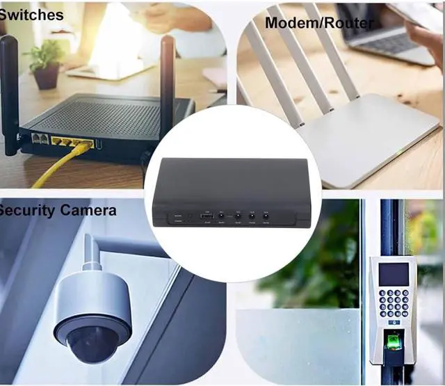 Alt view image 5 of 7 - Walfront Mini UPS Battery Backup 12000mAh 44.4Wh Portable Power Supply with USB DC Outputs Short Circuit Protective for Router Security Camera WiFi (US Plug)