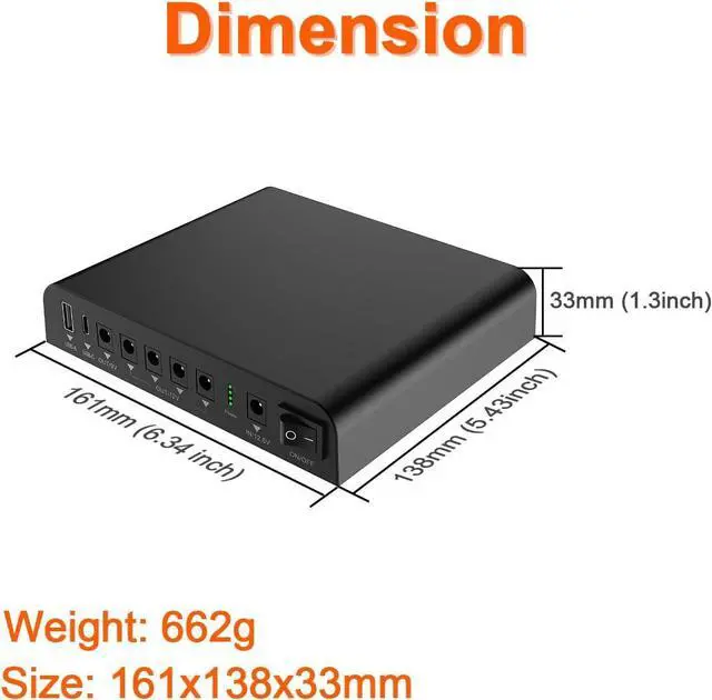 Alt view image 3 of 6 - TalentCell Mini UPS Uninterrupted Power Supply 27000mAh 97.2Wh Lithium ion Backup Battery Pack with DC 12V/9V and 18W USB-A/USB-C PD Output for Router/Modem/LED Light, CCTV Camera, Smartphone and more