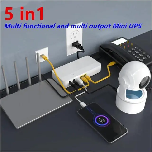 Alt view image 6 of 7 - POE Mini UPS 8000mah POE Output 24V Gateway Landline DC12V9V5V Router WiFi Home Battery Backup Mini UPS Uninterruptible Power Supply for routers, modems, and Security Cameras