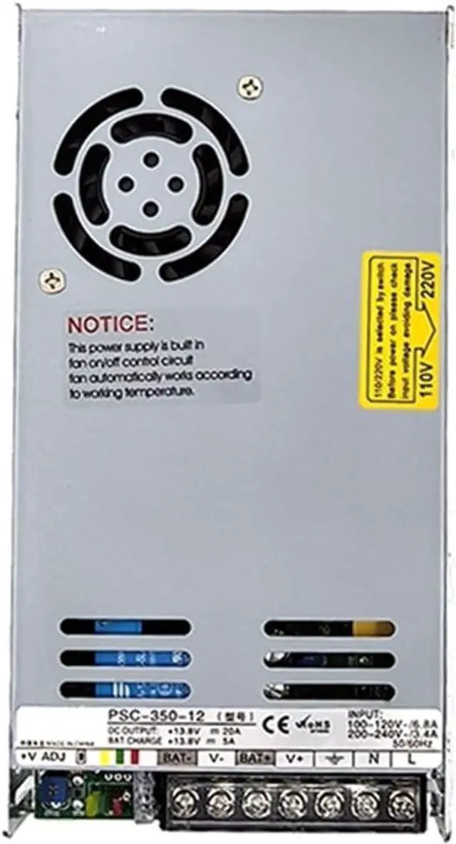 Alt view image 2 of 6 - 350W Uninterruptible Regulated Switching Power Supply DC Power Voltage Converter With Fuse DC 12V 24V 5A/2.5A For Charge PSC-350 for Computer Lab, LED Strip Light and So on(12V)
