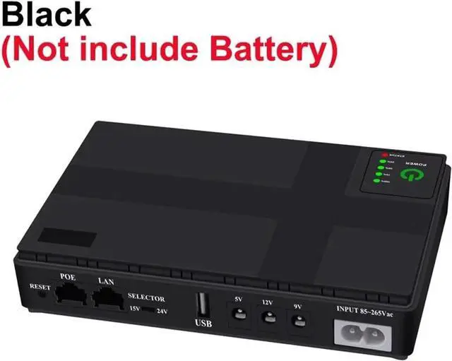 Alt view image 6 of 7 - DC UPS Backup Power Supply DC1036P 5V/9V/12V Mini UPS Backup Uninterruptible Power Supply for Router Optical Cat Mobile Device Electroplating DIY etc DC Power Supply(36W Black)