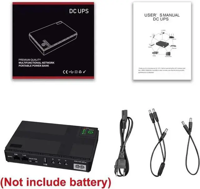 Alt view image 7 of 7 - DC UPS Backup Power Supply DC1036P 5V/9V/12V Mini UPS Backup Uninterruptible Power Supply for Router Optical Cat Mobile Device Electroplating DIY etc DC Power Supply(36W Black)