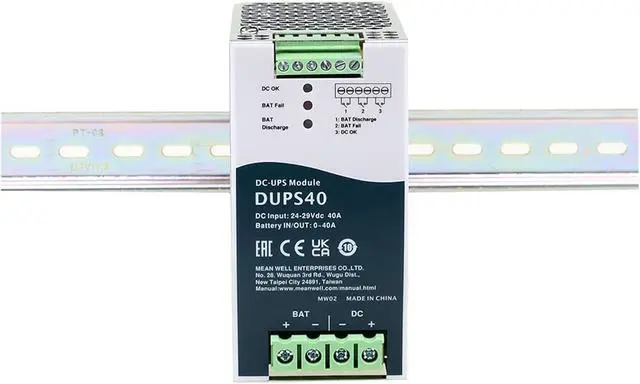 Alt view image 2 of 4 - DUPS40 24V 40A 960W DIN Rail Uninterruptible DC-UPS Module Controller DC-UPS Power Supply for UPS/Security System