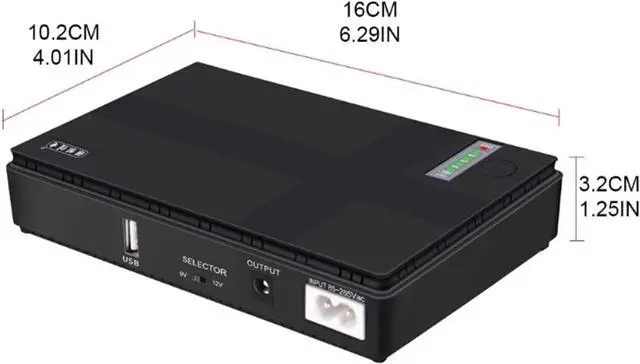 Alt view image 4 of 4 - Mini UPS Battery Backup Uninterruptible Power Supply Output Power 5V/9V/12V G8TB