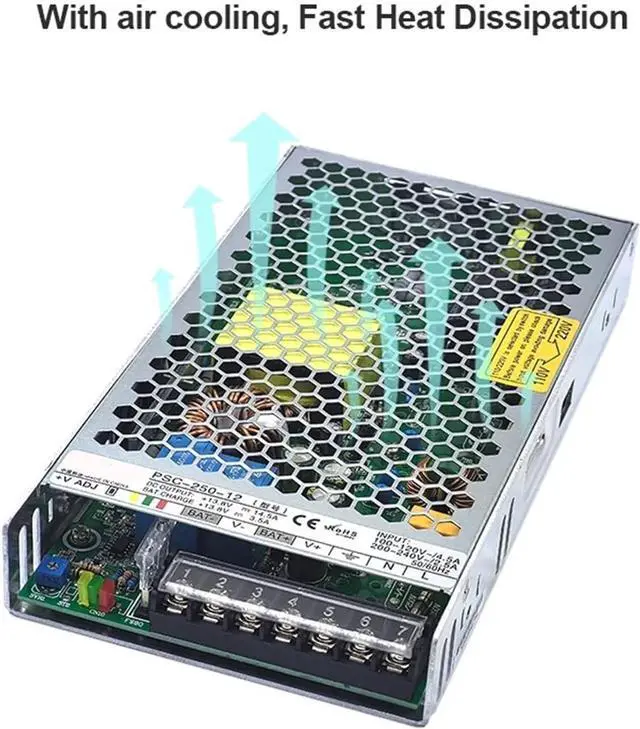 Alt view image 5 of 5 - Power 250W UPS Uninterruptible Switching Power Supply smps no Switch time AC to DC 13.8v 27.6vfor Charge PSC-250-12 PSC-250-24(24V)