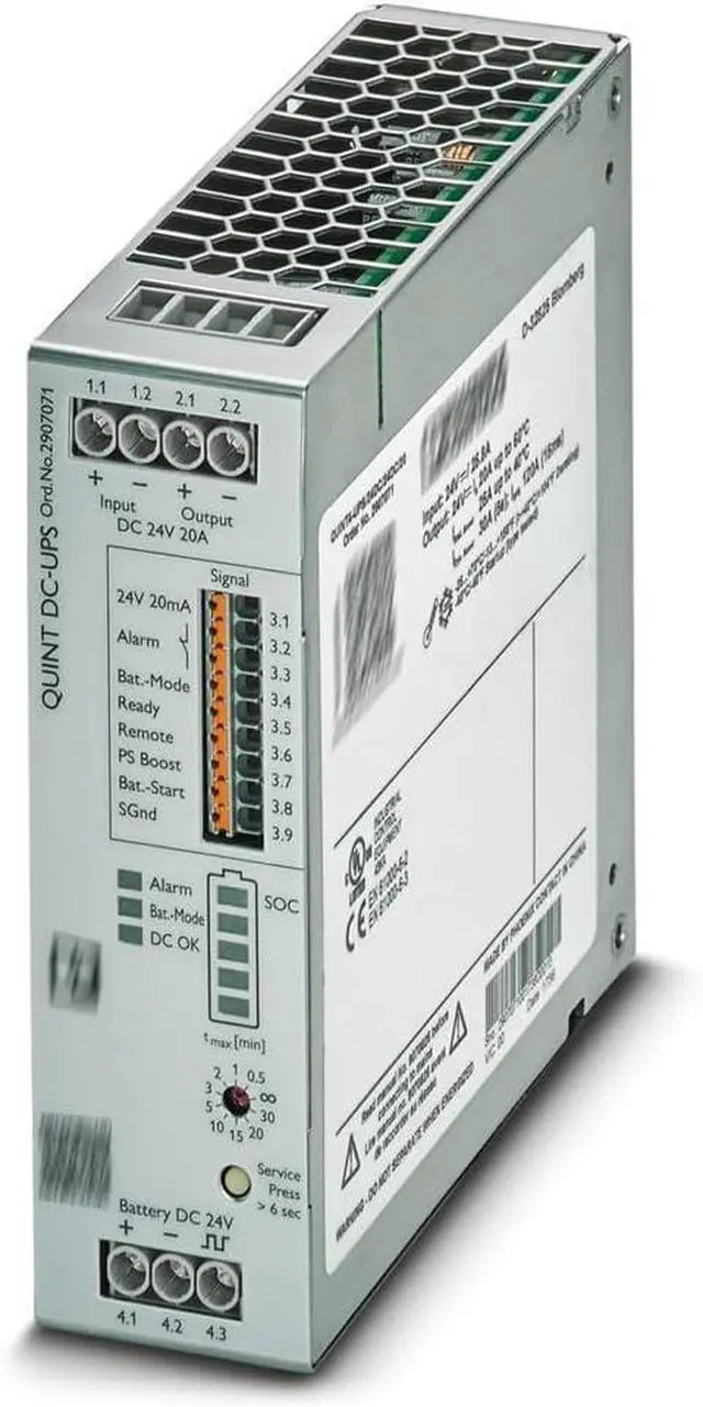 Main image of 2907071 QUINT4-UPS/24DC/24DC/20 - Uninterruptible Power Supply 2907071, 1PCS