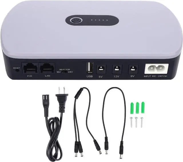 Main image of UPS Battery Backup, 10400mAh Backup Battery Power Supply, DC Standby Uninterruptible Power Supply, for Power Outage protections, Overdischarge Overcurrent protections (US Plug