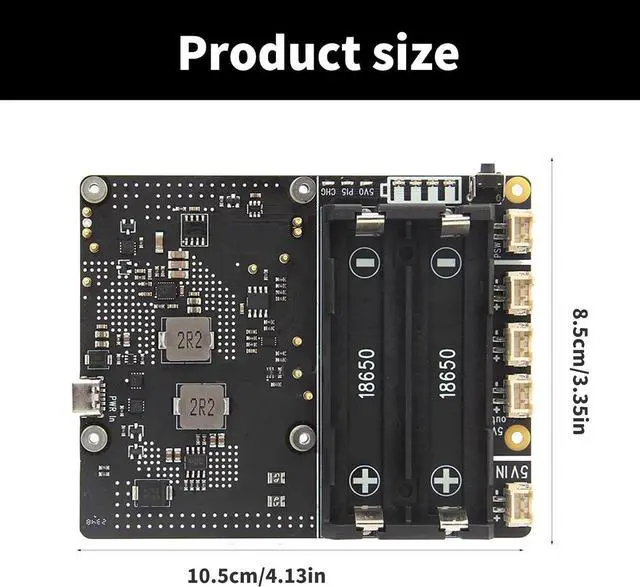 Alt view image 7 of 7 - X1201 Uninterrupted Power Supply Extension Module for Mainboard with Fast Charging USB C/XH2.54-2P Connection