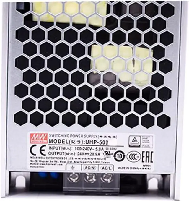 Alt view image 2 of 5 - Mean Well UHP 500W Switching Power Supply AC/DC Single Output UHP-500-12 23.4A Slim Type Enclosed Power Supply Driver Transformer with PFC Function