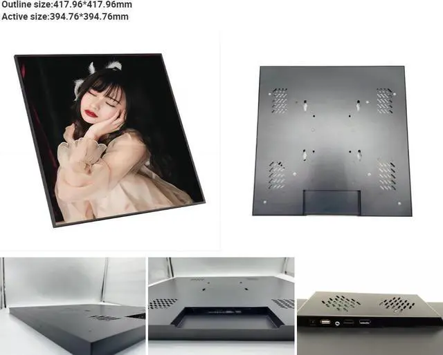 Alt view image 2 of 7 - DHL/UPS for BOE 22 inch Square LCD Display DV220x2m-nv0 with 1920(RGB)×1920, Outline Dim.417.96(H)×417.96(V) mm Support HDMI Input,Square LCD Screen