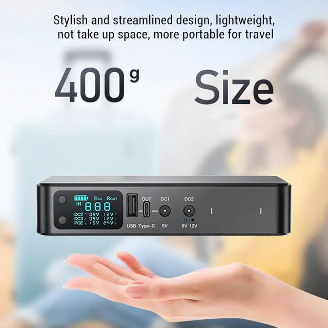 Alt view image 4 of 7 - 18000mAh UPS Battery Backup, USB Type C 5V DC 5V 9V 12V Output Uninterruptible Power Supply, Backup Battery Power Supply for Small Electronics,Security Camera, Router