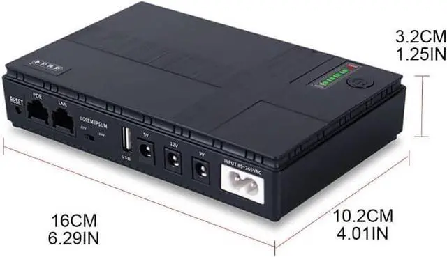 Alt view image 2 of 4 - Mini Portable UPS 5V, 9V, 12V Uninterruptible Power Supply Multipurpose Mini UPS Battery Backup for IP Cam