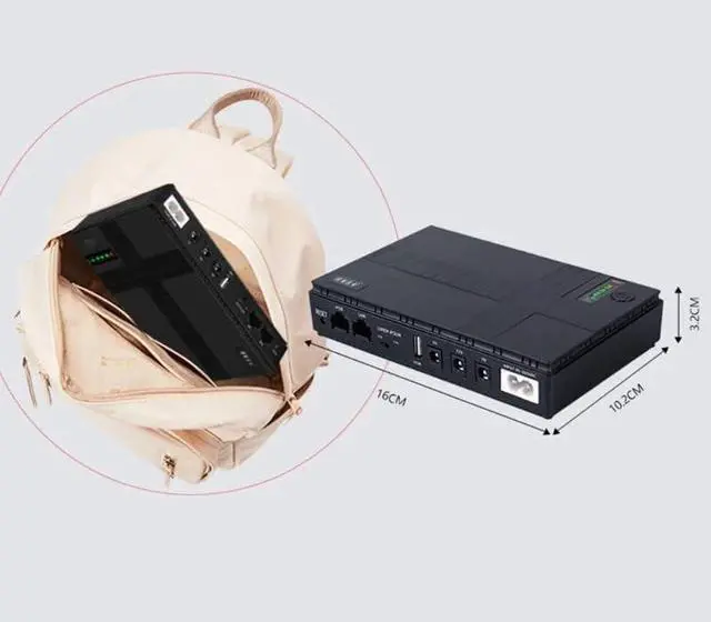 Alt view image 4 of 4 - Mini Portable UPS 5V, 9V, 12V Uninterruptible Power Supply Multipurpose Mini UPS Battery Backup for IP Cam