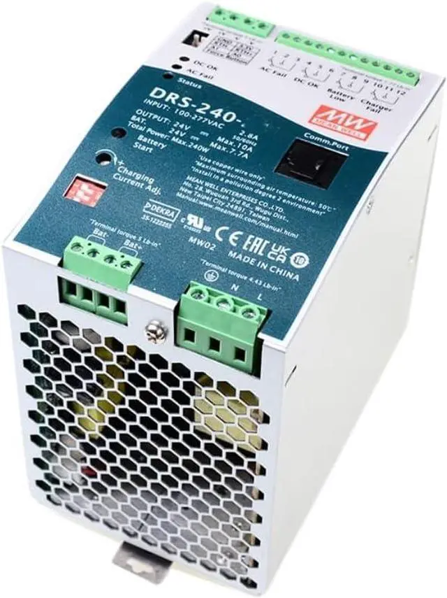 Alt view image 3 of 5 - Mean Well DRS 240W 12V 15.4A Switching Power Supply DRS-240-12 AC-DC DIN Rail UPS
