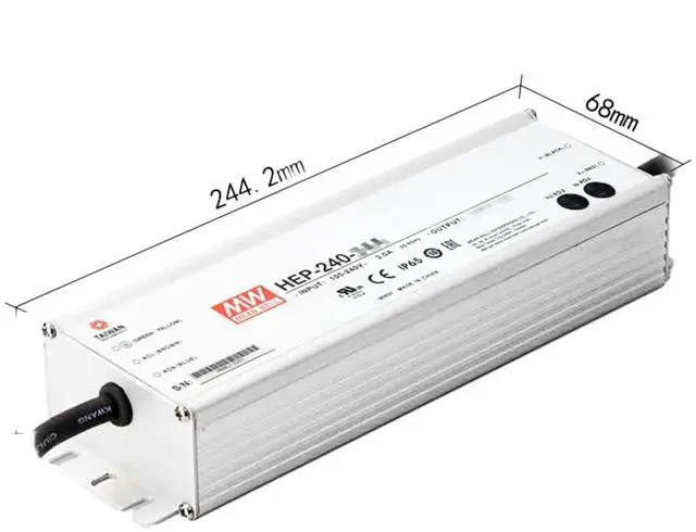 Alt view image 2 of 5 - Mean Well HEP 240W 15V 15A LED Driver HEP-240-15 AC-DC Single Output Industrial Switching Power Supply Converter Transformer with IP68, PFC, Metal Case