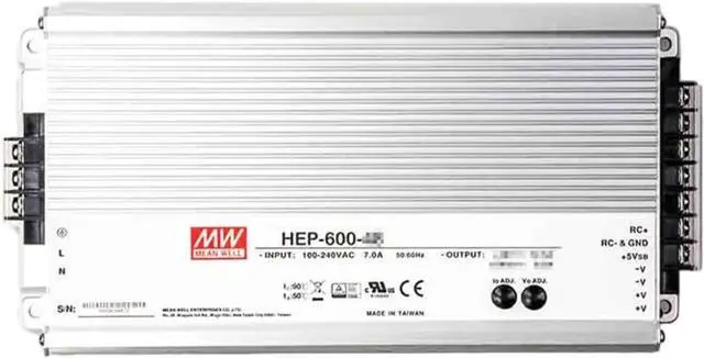 Main image of Mean Well HEP 600W 24V 25A LED Driver HEP-600-24 AC-DC Single Output Industrial