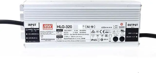 Alt view image 2 of 5 - Mean Well HLG 320W 6.7A LED Driver HLG-320H-48B Switching Power Supply Converter Transformer with IP67 PFC Function Metal Case 3 in 1 Dimming