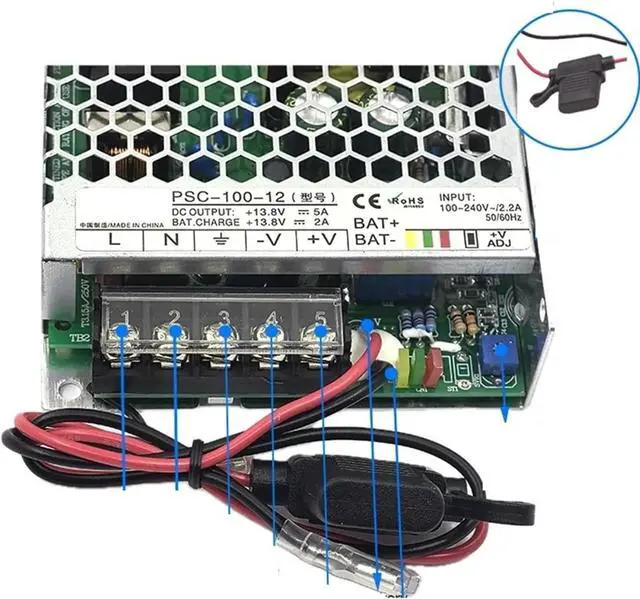 Alt view image 2 of 6 - 100W Universal AC UPS Charge Function Monitor Switching Power Supply Input 90-264VAC Single Output 12/24VDC SMPS PSC-100(24V_100W)
