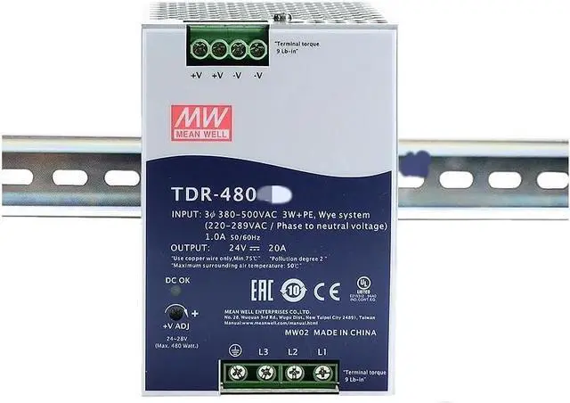 Alt view image 2 of 5 - Mean Well TDR Switching Power Supply3 Ph TDR-480-48 480W 10A
