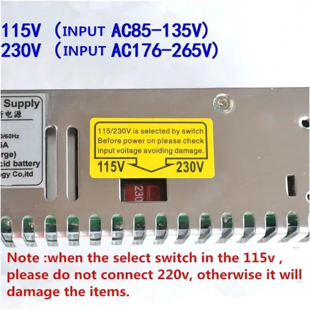 Alt view image 6 of 6 - DC 12V 24V 48V Switching Power Supply 350W UPS Battery Charger For Security Monitoring Camera Single Output for Computer Lab, LED Strip Light and So on(12V)