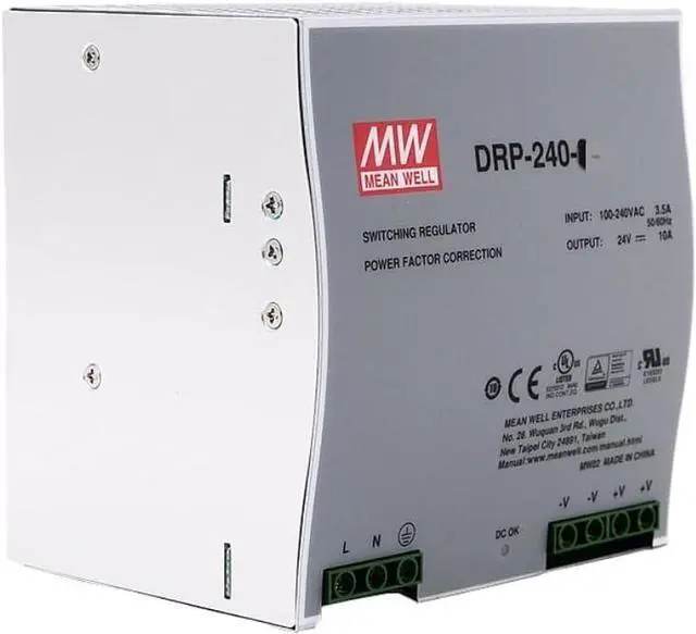 Main image of Mean Well DRP 240W 24V 10A Switching Power Supply DRP-240-24 AC-DC Single Output