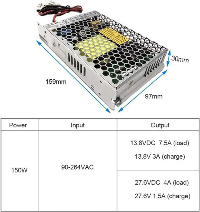 Alt view image 2 of 2 - Charge Function Switching 150W Efficiency ups Power Supply Without Battery Ac to Dc 12V 24VDC Battery Charger PSC-150-12 PSC-150-24(24V_150W)