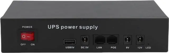 Main image of UPS Battery Backup Uninterruptible Power Supply, 12000mAh DC5V9V12V POE24V Output DC UPS UPS Power Supply with LED Displays Battery Capacity UPS for Camera Router Modem (US Plug)
