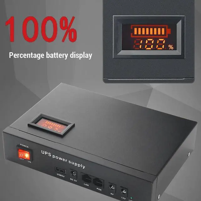 Alt view image 6 of 7 - 12000mAh UPS Power Supply, Backup Battery for Routers and Modems DC 5V 9V 12V POE24V Output with Multiple Outputs for Household Appliances (US Plug)