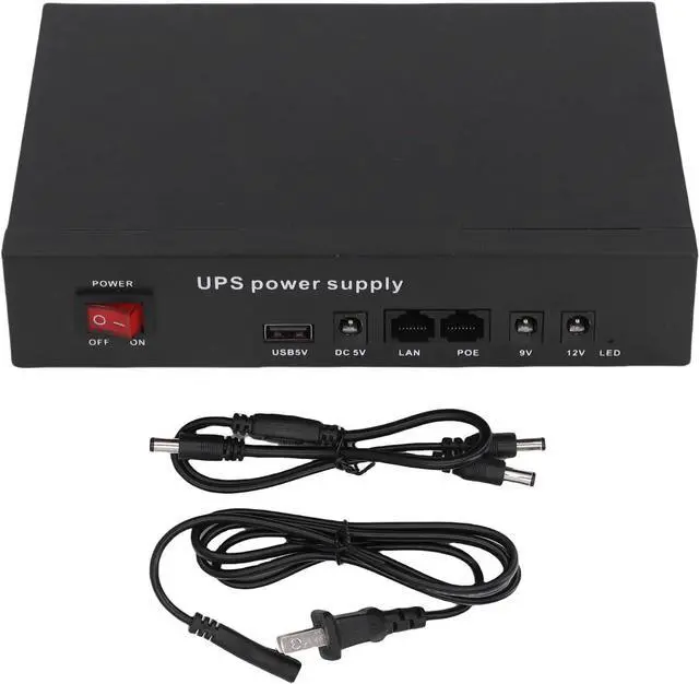 Alt view image 3 of 7 - Mini UPS Battery Backup 12000mAh Rechargeable Battery DC 5V/9V/12V Output for Router Modem LED Lights Electronics Portable Uninterruptible Power Supply (US Plug)
