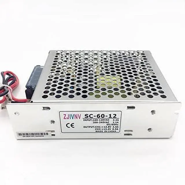 Alt view image 5 of 5 - 60W 12V 5A Universal AC UPS/Charge Function Monitor Switching Power Supply 13.8v, Battery Charger (SC-60-12)